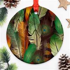 Feathers Realistic Pattern Ornament (round) by Vaneshart