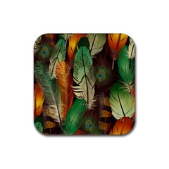 Feathers Realistic Pattern Rubber Coaster (square)  by Vaneshart