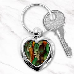 Feathers Realistic Pattern Key Chain (heart) by Vaneshart