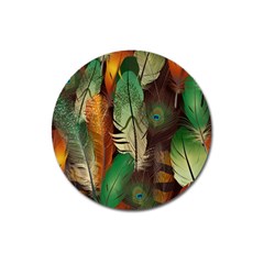 Feathers Realistic Pattern Magnet 3  (round) by Vaneshart