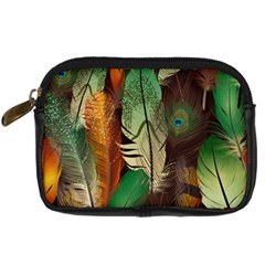 Feathers Realistic Pattern Digital Camera Leather Case by Vaneshart