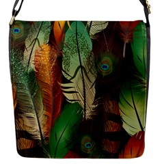 Feathers Realistic Pattern Flap Closure Messenger Bag (s) by Vaneshart