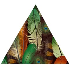 Feathers Realistic Pattern Wooden Puzzle Triangle by Vaneshart