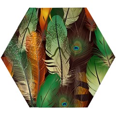 Feathers Realistic Pattern Wooden Puzzle Hexagon by Vaneshart