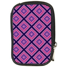 Ethnic Seamless Pattern Tribal Line Print African Mexican Indian Style Compact Camera Leather Case