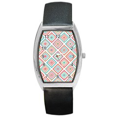 Ethnic Seamless Pattern Tribal Line Print African Mexican Indian Style Barrel Style Metal Watch by Vaneshart