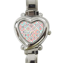 Ethnic Seamless Pattern Tribal Line Print African Mexican Indian Style Heart Italian Charm Watch by Vaneshart