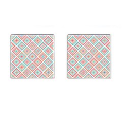 Ethnic Seamless Pattern Tribal Line Print African Mexican Indian Style Cufflinks (square) by Vaneshart