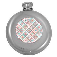 Ethnic Seamless Pattern Tribal Line Print African Mexican Indian Style Round Hip Flask (5 Oz) by Vaneshart