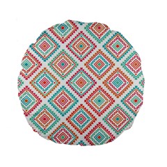 Ethnic Seamless Pattern Tribal Line Print African Mexican Indian Style Standard 15  Premium Round Cushions by Vaneshart