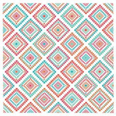 Ethnic Seamless Pattern Tribal Line Print African Mexican Indian Style Wooden Puzzle Square