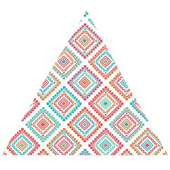 Ethnic Seamless Pattern Tribal Line Print African Mexican Indian Style Wooden Puzzle Triangle