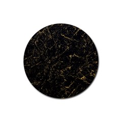 Black Marbled Surface Rubber Round Coaster (4 Pack)  by Vaneshart