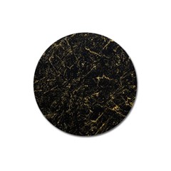 Black Marbled Surface Magnet 3  (round) by Vaneshart