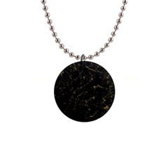 Black Marbled Surface 1  Button Necklace by Vaneshart