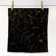 Black Marbled Surface Face Towel by Vaneshart