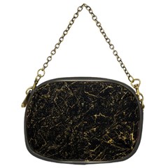 Black Marbled Surface Chain Purse (two Sides) by Vaneshart