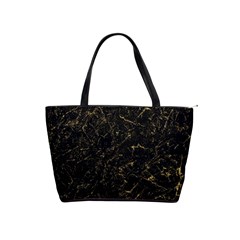 Black Marbled Surface Classic Shoulder Handbag by Vaneshart