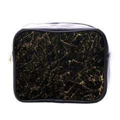 Black Marbled Surface Mini Toiletries Bag (one Side) by Vaneshart