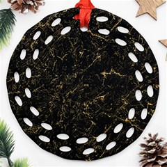 Black Marbled Surface Ornament (round Filigree) by Vaneshart