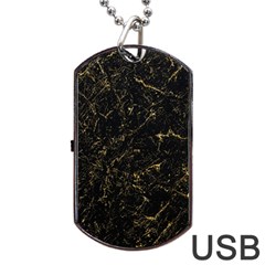 Black Marbled Surface Dog Tag Usb Flash (two Sides) by Vaneshart