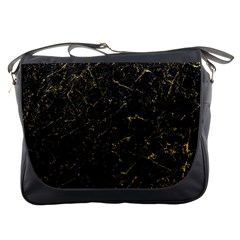 Black Marbled Surface Messenger Bag by Vaneshart