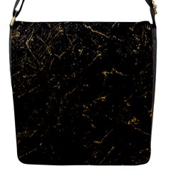 Black Marbled Surface Flap Closure Messenger Bag (s) by Vaneshart