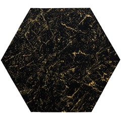 Black Marbled Surface Wooden Puzzle Hexagon