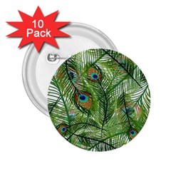 Peacock Feathers Pattern 2 25  Buttons (10 Pack)  by Vaneshart