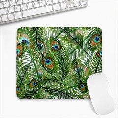 Peacock Feathers Pattern Large Mousepads by Vaneshart