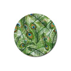 Peacock Feathers Pattern Magnet 3  (round)