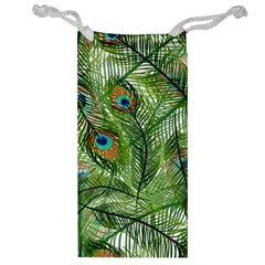 Peacock Feathers Pattern Jewelry Bag by Vaneshart