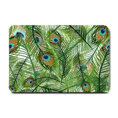 Peacock Feathers Pattern Small Doormat  by Vaneshart