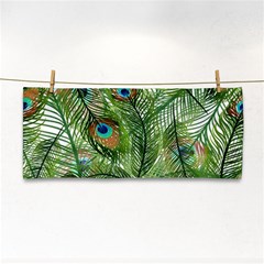 Peacock Feathers Pattern Hand Towel by Vaneshart