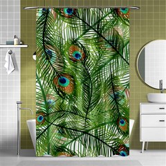 Peacock Feathers Pattern Shower Curtain 48  X 72  (small)  by Vaneshart