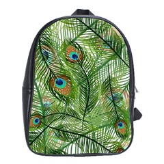 Peacock Feathers Pattern School Bag (xl) by Vaneshart