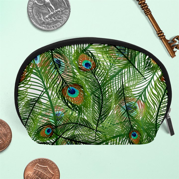 Peacock Feathers Pattern Accessory Pouch (Large)