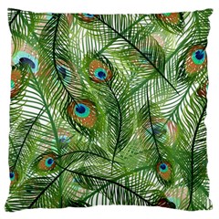 Peacock Feathers Pattern Standard Flano Cushion Case (one Side) by Vaneshart