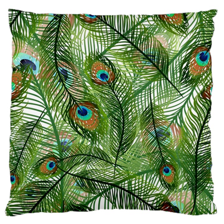 Peacock Feathers Pattern Standard Flano Cushion Case (Two Sides)