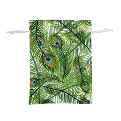 Peacock Feathers Pattern Lightweight Drawstring Pouch (l)