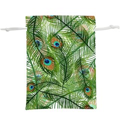 Peacock Feathers Pattern  Lightweight Drawstring Pouch (xl)