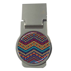 Full Color Pattern With Ethnic Ornaments Money Clips (round)  by Vaneshart