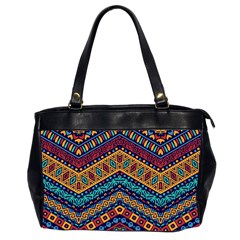 Full Color Pattern With Ethnic Ornaments Oversize Office Handbag (2 Sides) by Vaneshart