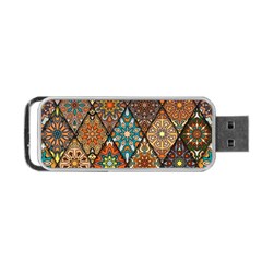 Colorful Vintage Seamless Pattern With Floral Mandala Elements Hand Drawn Background Portable Usb Flash (one Side) by Vaneshart