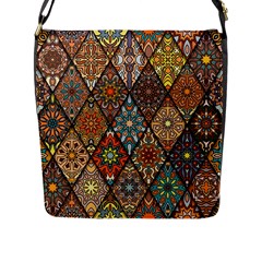 Colorful Vintage Seamless Pattern With Floral Mandala Elements Hand Drawn Background Flap Closure Messenger Bag (l) by Vaneshart