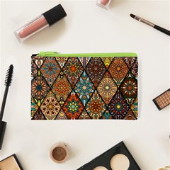 Colorful Vintage Seamless Pattern With Floral Mandala Elements Hand Drawn Background Cosmetic Bag (xs) by Vaneshart