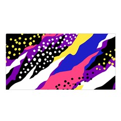 Colorful Abstract Waves Pattern Satin Shawl by teeziner