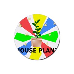 House Plant Rubber Coaster (round)  by okhismakingart