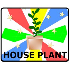 House Plant Double Sided Fleece Blanket (medium)  by okhismakingart