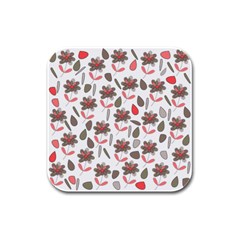 Zappwaits Flowers Rubber Square Coaster (4 Pack)  by zappwaits